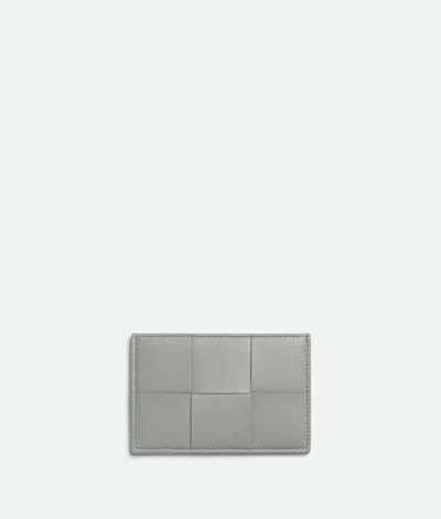 Bottega Veneta Cassette Intrecciato-woven Leather Card Holder In Sterling/zenith