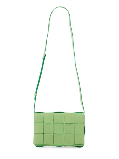 Bottega Veneta Cross-body Woven Design Shoulder Bag In Green
