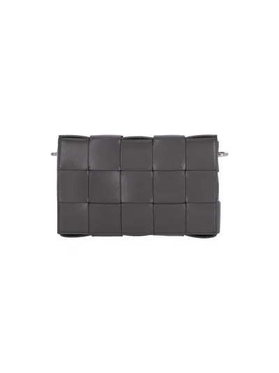 Bottega Veneta 'cassette' Crossbody Bag In Grey