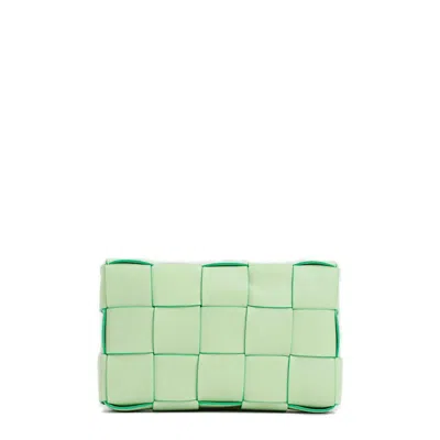 Bottega Veneta Cassette Crossbody Bag In Green