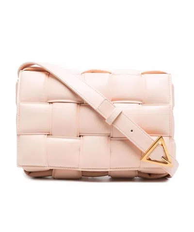 Bottega Veneta Cassette Crossbody Bag In Nude