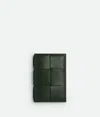 Bottega Veneta Cassette Flap Card Case In Dark Green