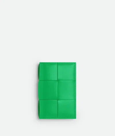 Bottega Veneta Cassette Flap Card Case In Green