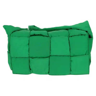 Pre-owned Bottega Veneta Cassette Green Nylon Shoulder Bag ()