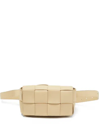 Pre-owned Bottega Veneta Cassette Intrecciato Belt Bag In Neutral