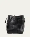 Bottega Veneta Cassette Intrecciato Leather Bucket Bag In Black