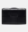 Bottega Veneta Cassette Intrecciato Leather Card Case In Black