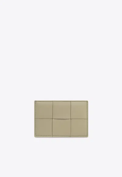 Bottega Veneta Cassette Credit Card Case In Travertine