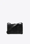 Bottega Veneta Womens Black Cassette Small Intrecciato Leather Cross-body Bag In Black