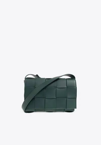 Bottega Veneta Cassette Small Intrecciato Leather Shoulder Bag In Slate/agate
