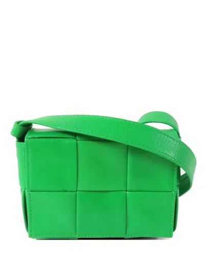 Pre-owned Bottega Veneta Cassette Intrecciato Shoulder Bag In Green
