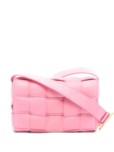 Pre-owned Bottega Veneta Cassette Intrecciato Shoulder Bag In Pink