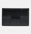 Bottega Veneta Rectangular Design Leather Card Holder In Black