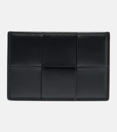 BOTTEGA VENETA CASSETTE INTRECCIO LEATHER CARD HOLDER