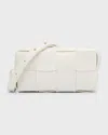 Bottega Veneta Cassette Intreccio Phone Pouch Shoulder Bag In White-gold