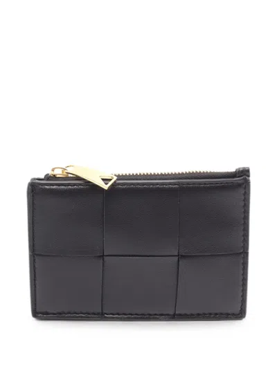 Pre-owned Bottega Veneta Cassette Keyring Coin Purse In Black