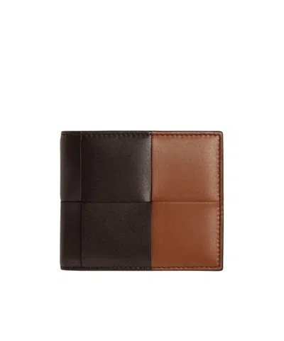 Bottega Veneta Cassette Knitted Double Fold Wallet In Black
