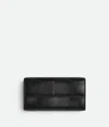 Bottega Veneta Cassette Large Flap Wallet In Black