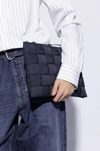 Bottega Veneta ‘cassette Large' Handbag In Navy Blue
