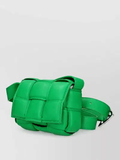 Bottega Veneta Cassette Leather Belt Bag In Green