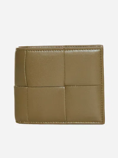 Bottega Veneta Cassette Leather Billfold Wallet In Green