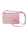 Bottega Veneta Cassette Leather Cross Body Bag In Pink