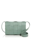 Bottega Veneta Cassette Leather Crossbody In Aloe
