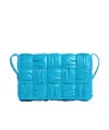 Bottega Veneta Cassette Leather Crossbody Bag In Blue