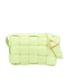 Bottega Veneta Women Padded Cassette Leather Shoulder Bag In Green