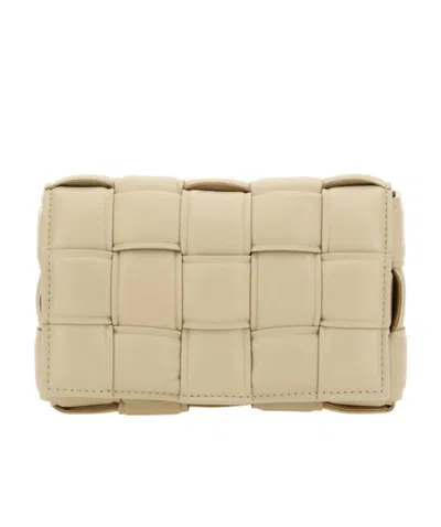 Bottega Veneta Cassette Leather Crossbody Bag In Nude