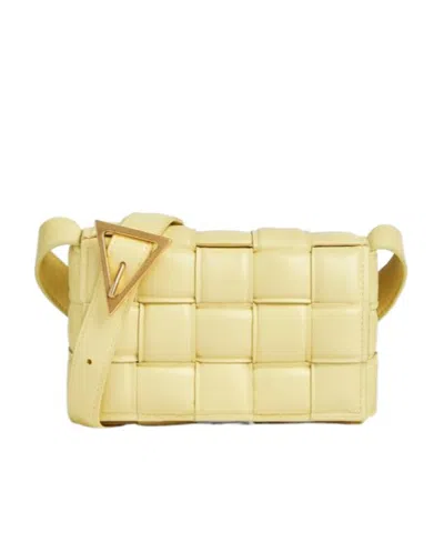 Bottega Veneta Cassette Leather Crossbody Bag In Nude