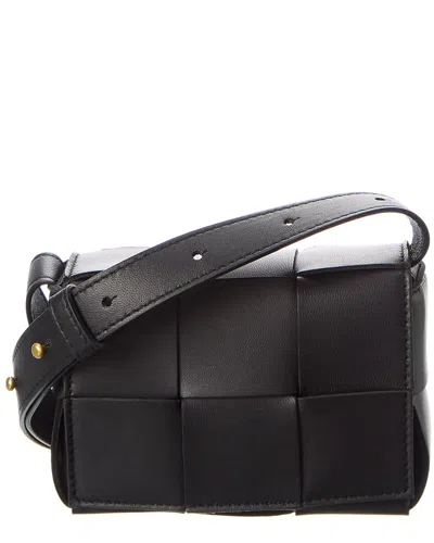 Bottega Veneta Woman Black Nappa Leather Candy Cassette Crossbody Bag