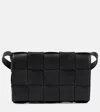 Bottega Veneta Cassette Leather Shoulder Bag In Black