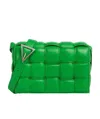 Bottega Veneta Cassette Padded Intrecciato Leather Shoulder Bag In Green