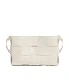 Bottega Veneta Cassette Leather Shoulder Bag In White