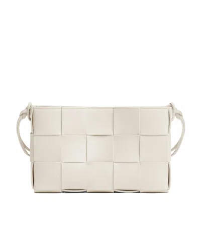 Bottega Veneta Cassette Leather Shoulder Bag In White