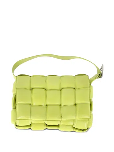 Pre-owned Bottega Veneta Cassette Leather Shoulder Bag In Yellow