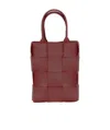 Bottega Veneta Mini Cassette Intreccio Tote Bag In Red