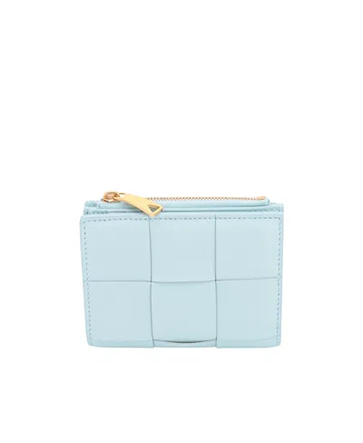 Bottega Veneta Cassette Leather Wallet In Blue