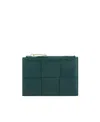 Bottega Veneta Cassette Leather Wallet In Green