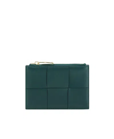 Bottega Veneta Cassette Leather Wallet In Green