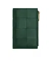 Bottega Veneta Medium Cassette Bi-fold Zip Wallet In Green