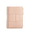 Bottega Veneta Cassette Leather Wallet In Nude