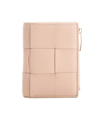 Bottega Veneta Cassette Leather Wallet In Nude