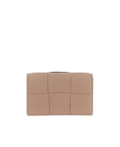 Bottega Veneta Cassette Leather Wallet In Pink