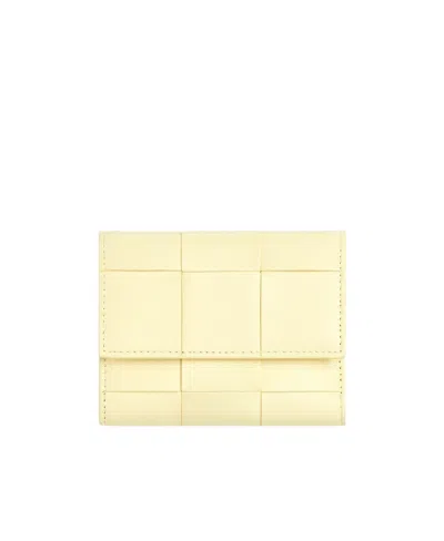 Bottega Veneta Cassette Leather Wallet In Yellow