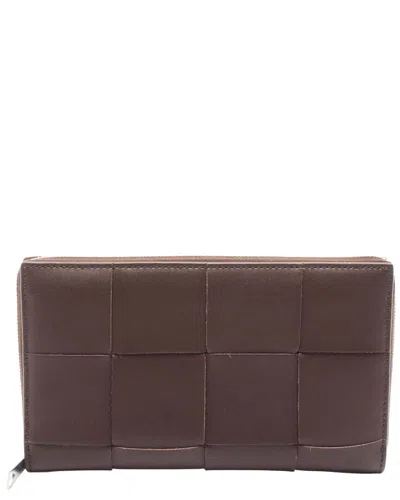 Bottega Veneta Cassette Long Wallet (authentic Pre-loved) In Brown