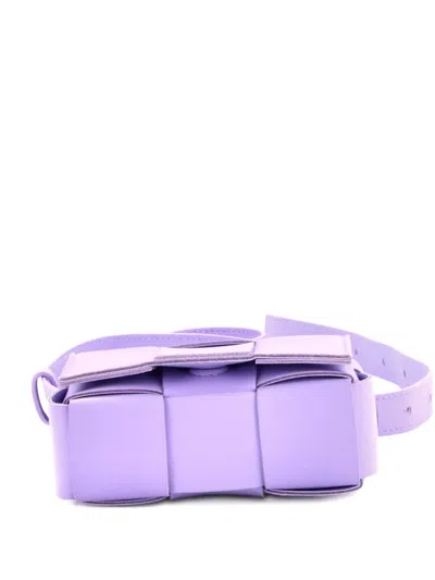 Pre-owned Bottega Veneta Cassette Maxi Intrecciato Leather Candy Crossbody Bag In Purple