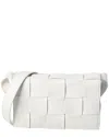 Bottega Veneta Medium Cassette Leather Crossbody Bag In White