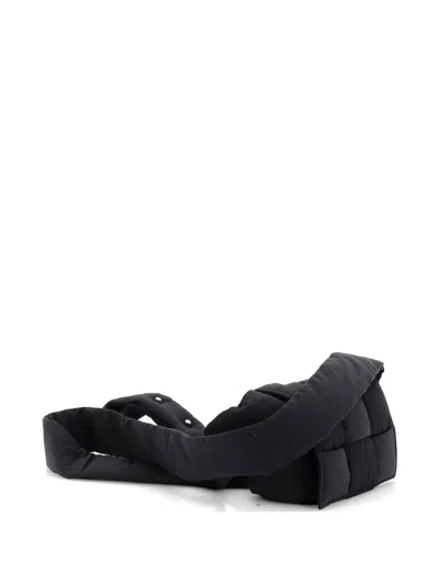 Pre-owned Bottega Veneta Cassette Maxi Intrecciato Nylon Extra Mini Crossbody Bag In Black